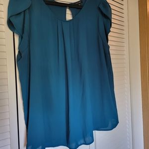 Papermoon short sleeved teal blouse